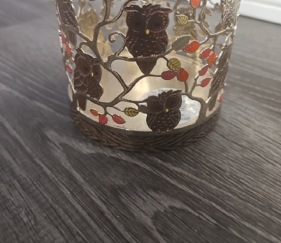 Bath & Body Works Owl Candle Holder with Colorful Leaves - Picture 4 of 4